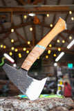 hatchet with yew wood and maple handle