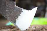 hatchet with yew wood and maple handle
