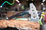hatchet with wasp hive with teal backdrop