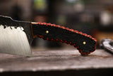 stitched bourbon barrel cleaver