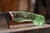Drop point with galaxy green handle