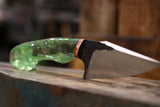 Drop point with galaxy green handle