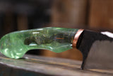 Drop point with galaxy green handle