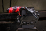 Mako- Black/Red Striped Cerekote w/ Red Stripe Handle