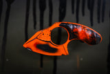 Mako- Distressed Black/Orange Cerekote w/ Orange Splatter Handle