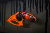 Mako- Distressed Black/Orange Cerekote w/ Orange Splatter Handle