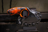 Mako- Distressed Black/Orange Cerekote w/ Orange Splatter Handle