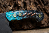 ballistic chef knife teal black